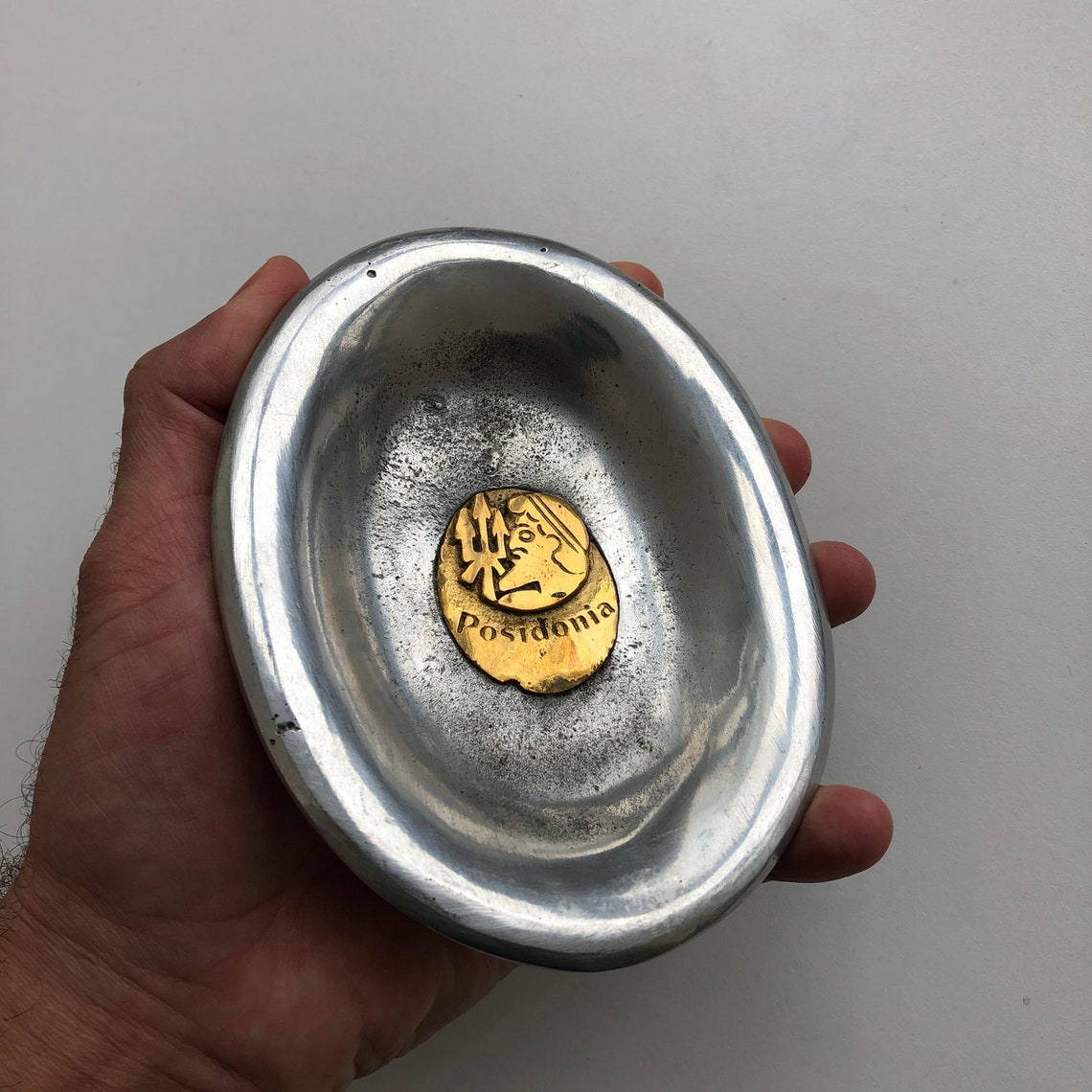 Vintage Metal Ashtray Posidonia Vintage Handmade Ashtray Etsy