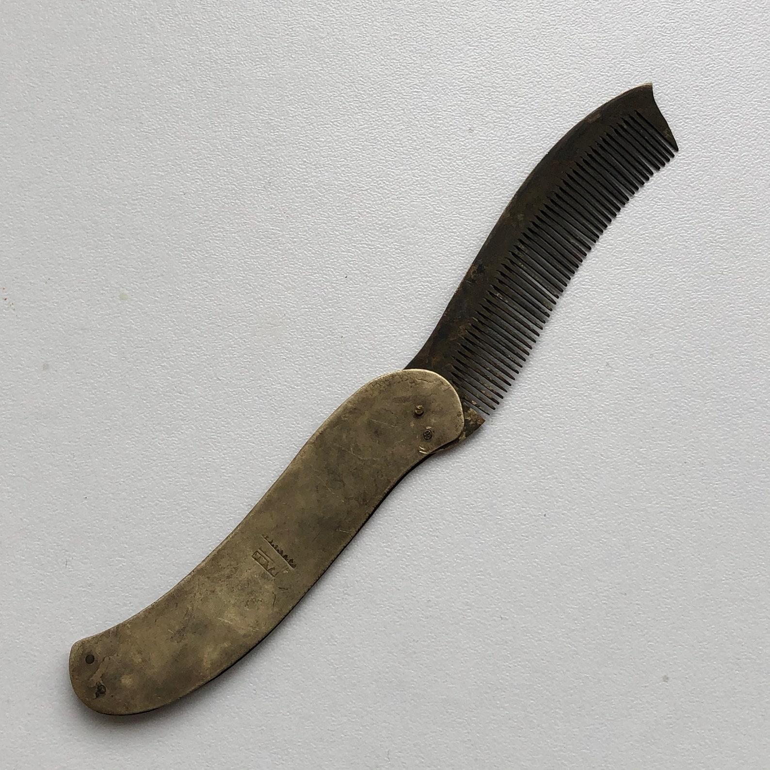 Antique Mustache Comb Men's Pocket Comb Bronze Comb Etsy