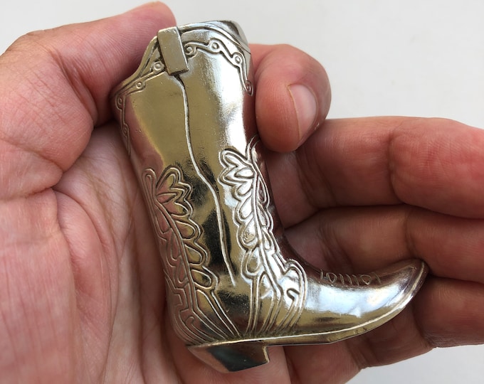 Vintage Lighter Case Cowboy Boot Lighter Metal Case Pocket Etsy