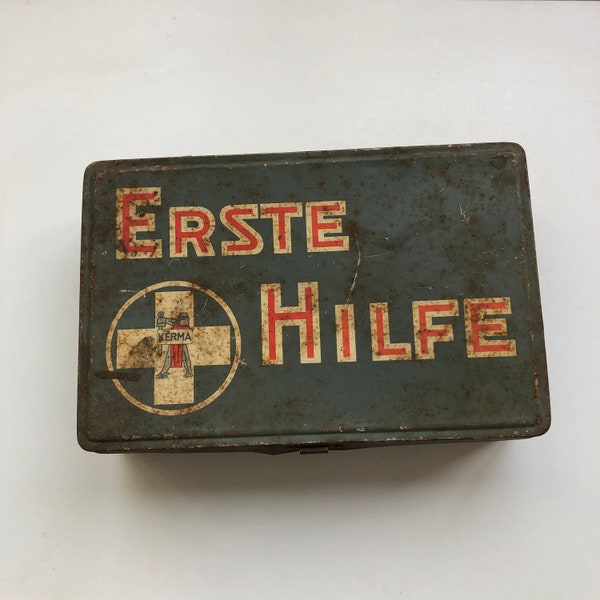 Vintage Medical Box, Red Cross, Erste Hilfe, KERMA, German First Aid Kit, Car First Aid Kit, Tin Box, Collectible First Aid Kit,Vintage Gift