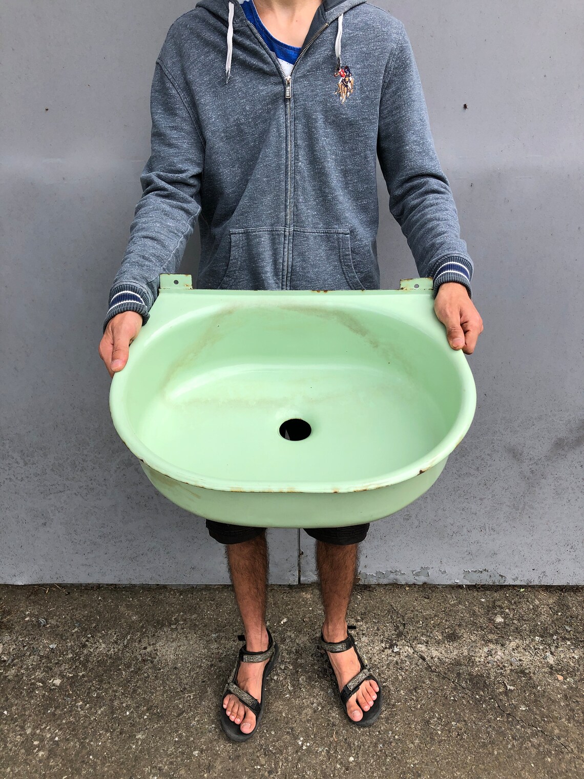 Vintage Enamel Sink Soviet Metal Sink Rustic Sink Outdoor Etsy