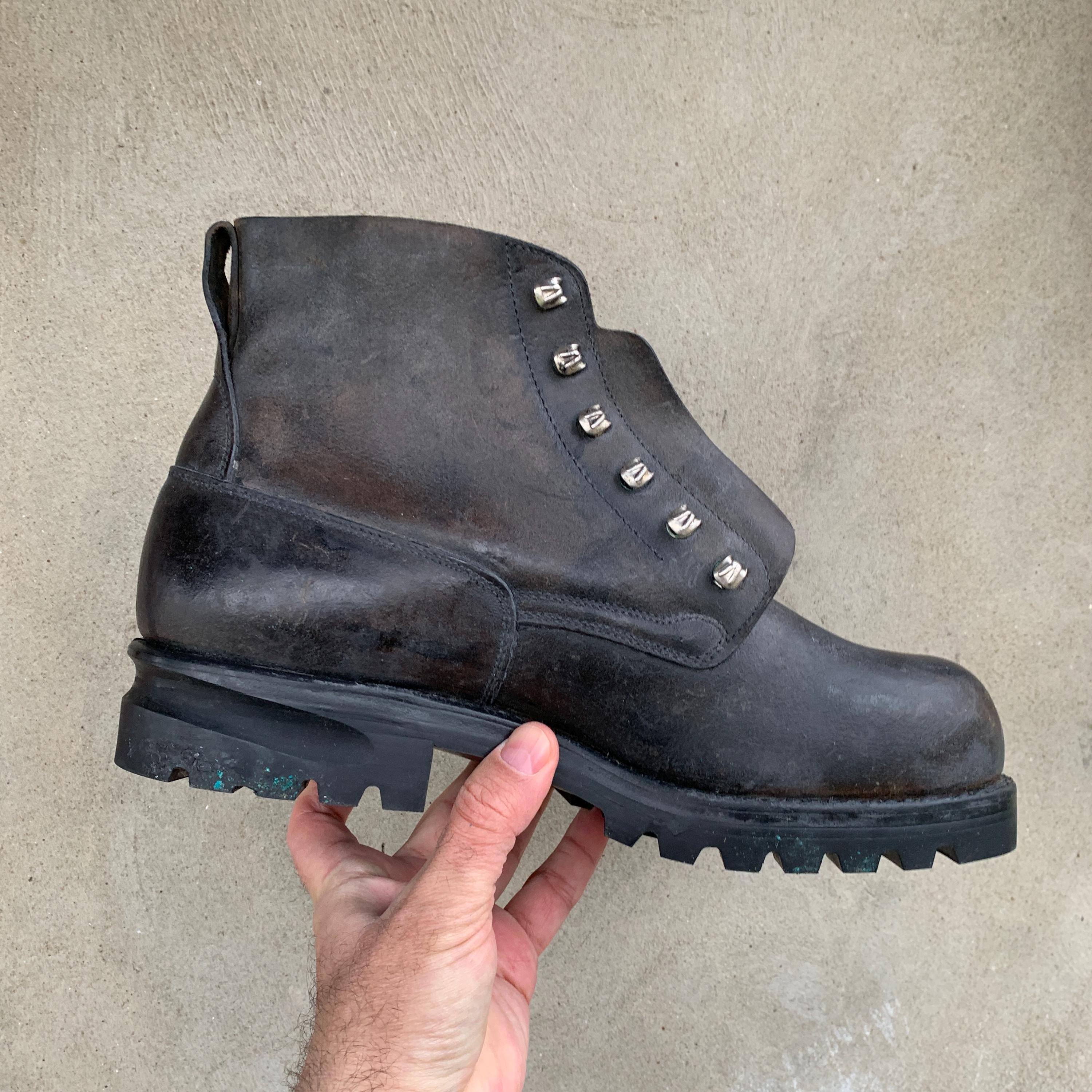 Vintage Military Boots, Mountain Boots, ELGG, Swiss Army, Black