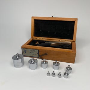 Vintage laboratory weights, Weights set, Vintage wooden box, Pharmacy weights, Laboratory equipment, Pharmacy decor, Vintage Medical gift