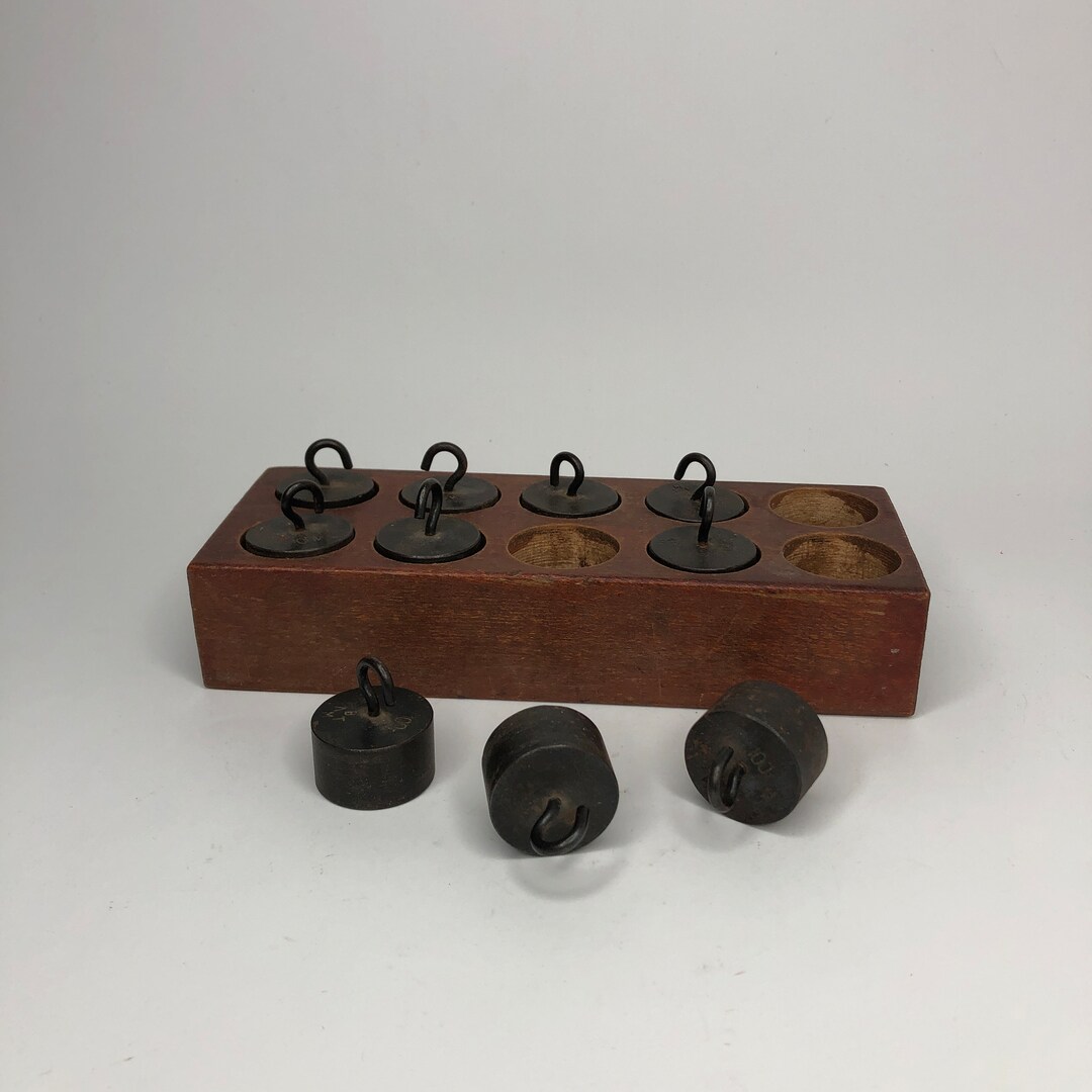 Vintage Weights Set, Lab Weights, Research Weights, Weights With Hooks