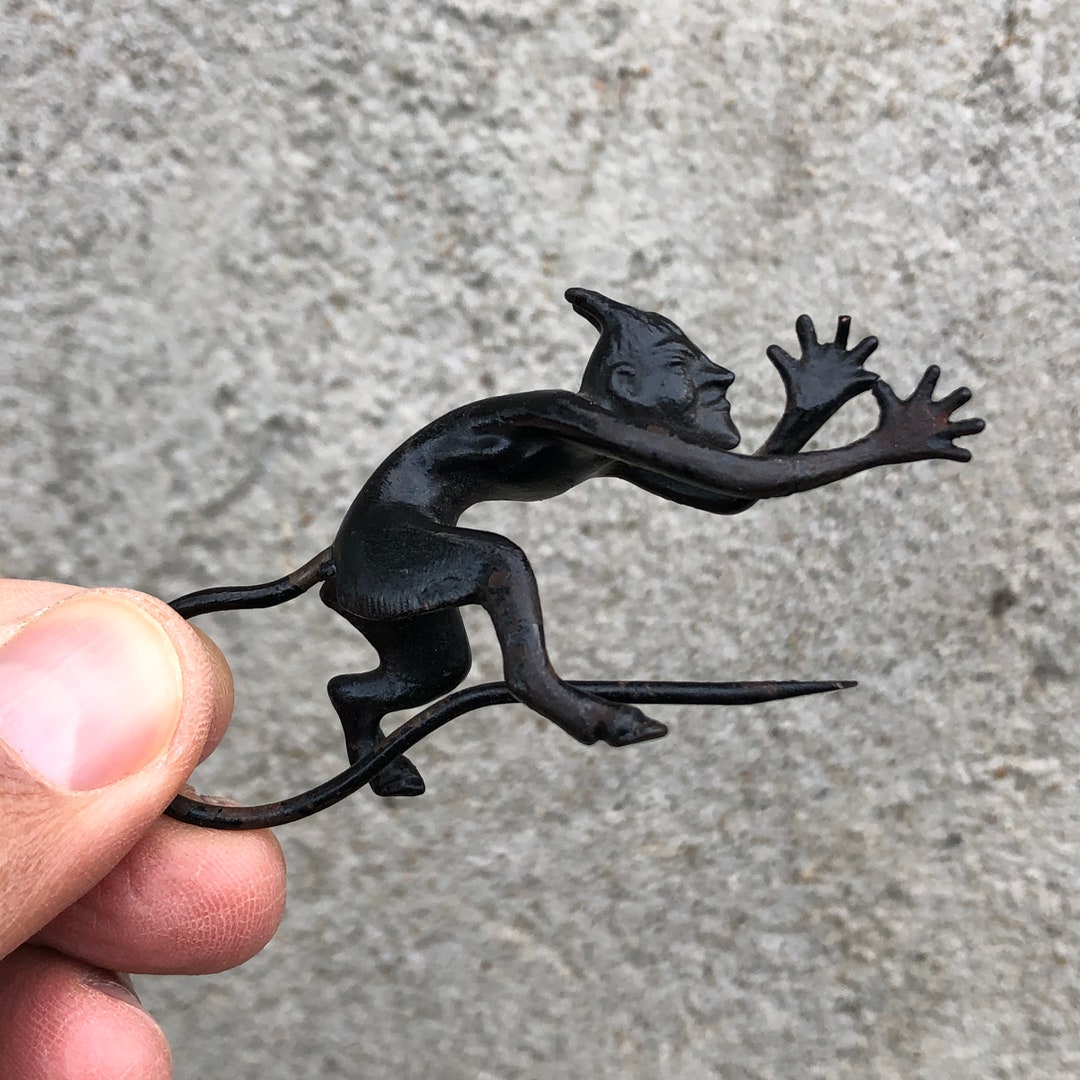 Cast Iron Sculpture Devil Vintage Cast Iron Devil Devil Etsy