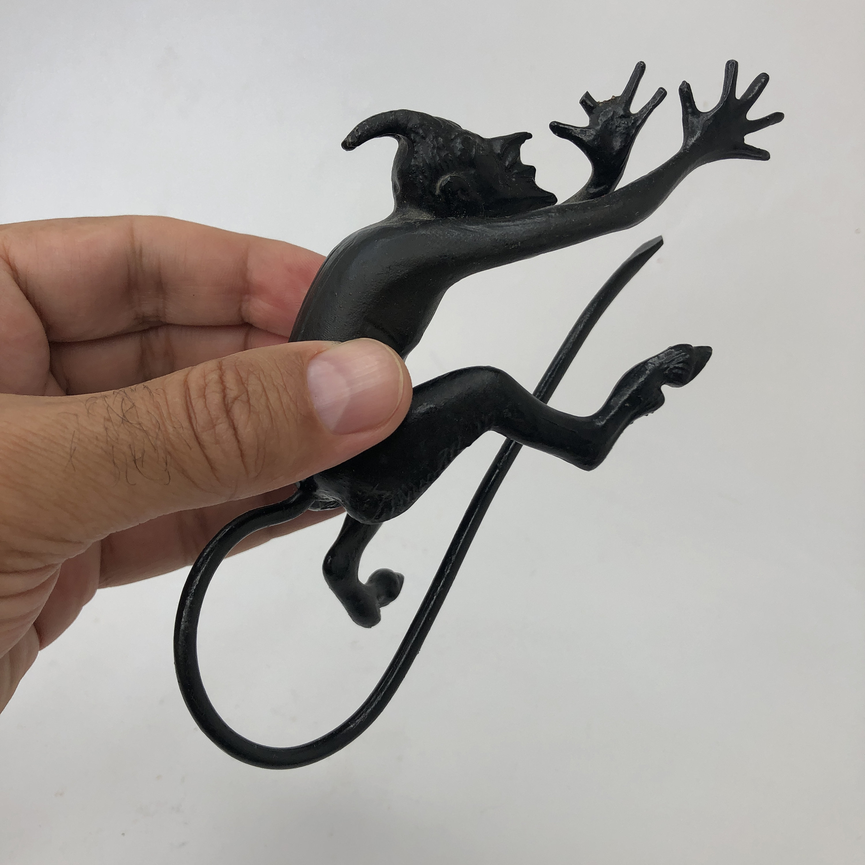 Vintage Sculpture of Devils, Big Cast Iron Devil, Devil Statue