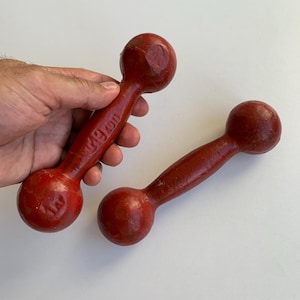 Vintage sports dumbbells, Dumbbells 1 kg, Old iron dumbbells, Sports equipment, Collectible dumbbells, Vintage gift
