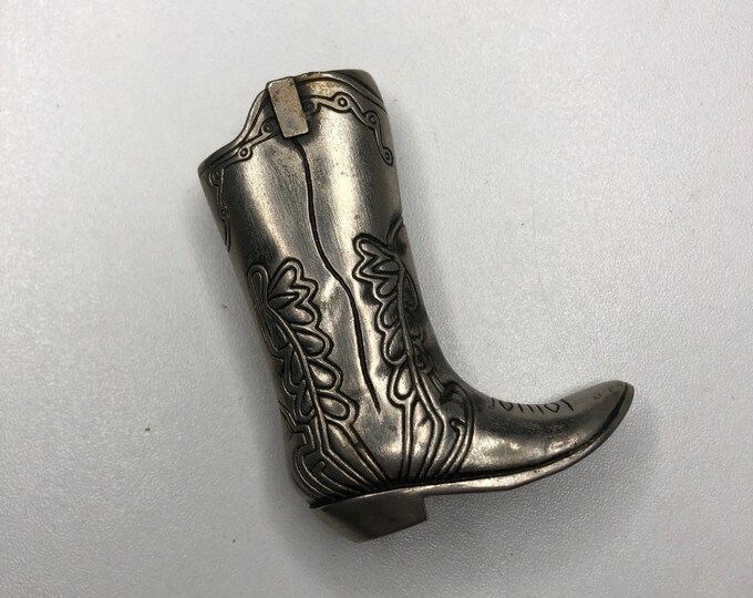 Vintage Lighter Case Cowboy Boot Lighter Metal Case Pocket Etsy