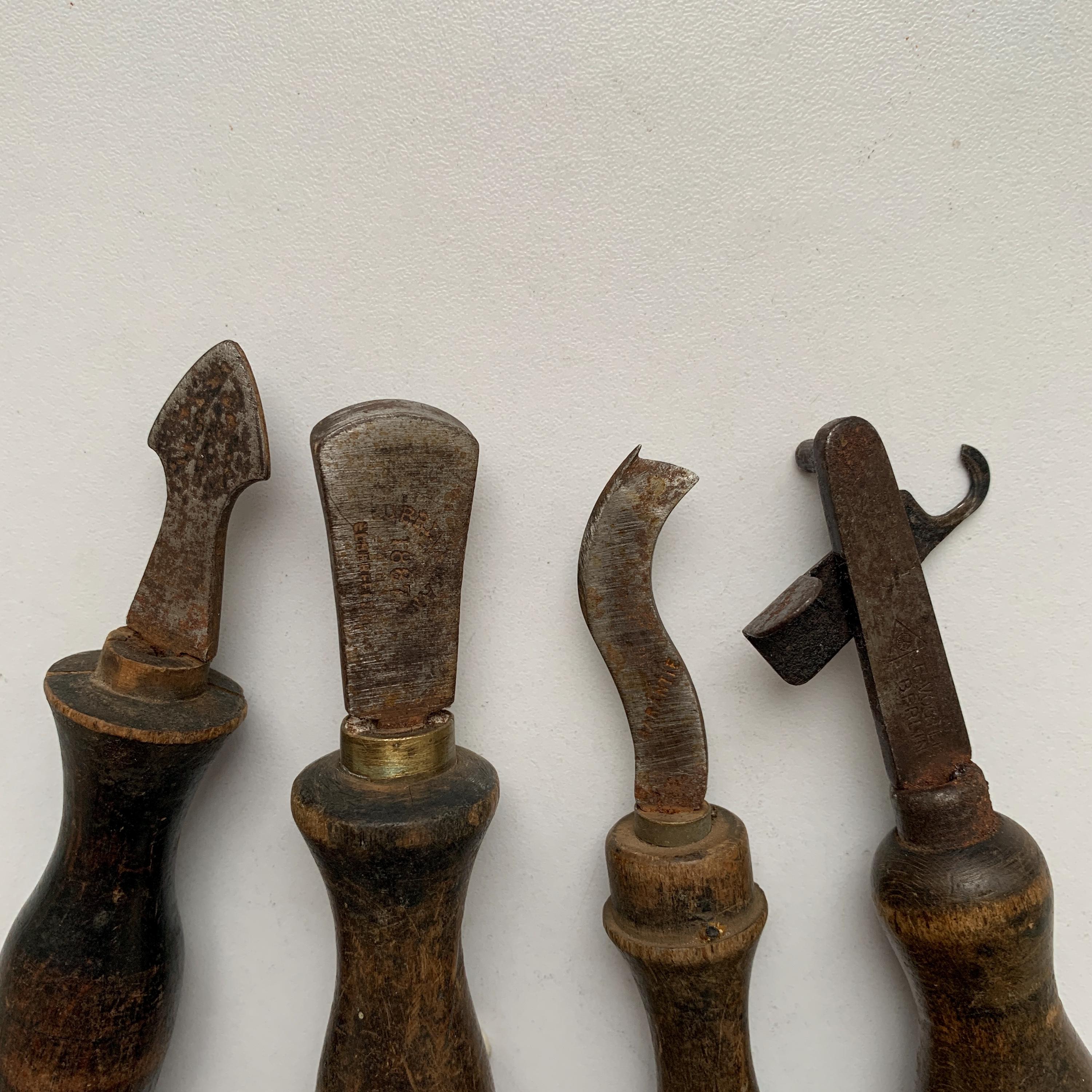 ヴィンテージツールセット、靴職人ツール、靴アイロン、クラフト