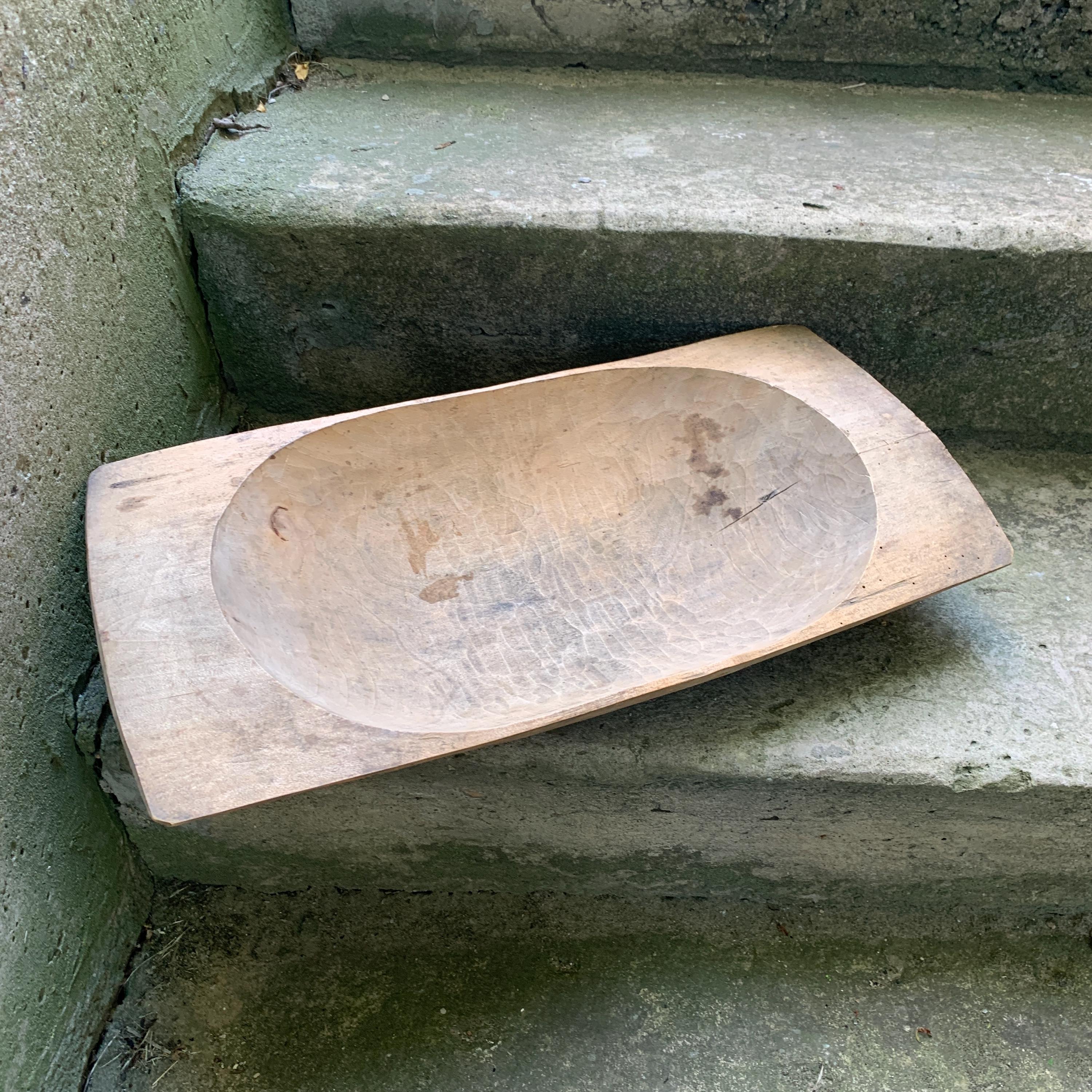 ヴィンテージの木製トラフ、プリミティブなトラフ、手作りのトラフ