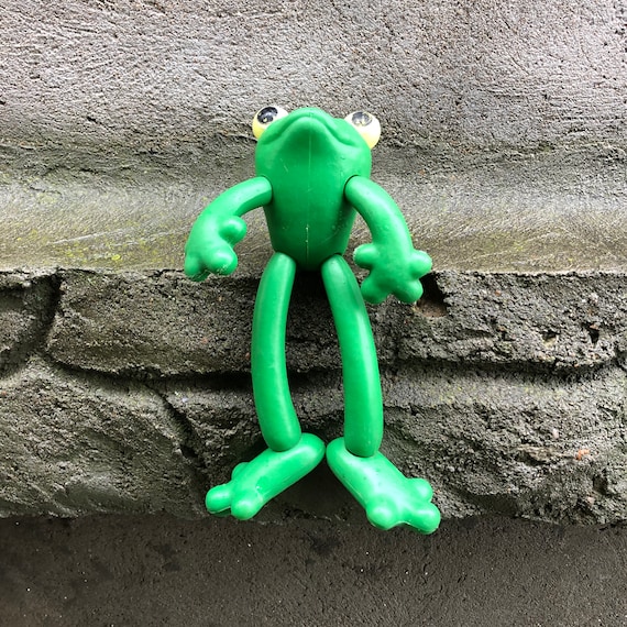 Vintage Rare Toy, Green Toy, Frog Toy, Plastic Toad, Soviet Toy
