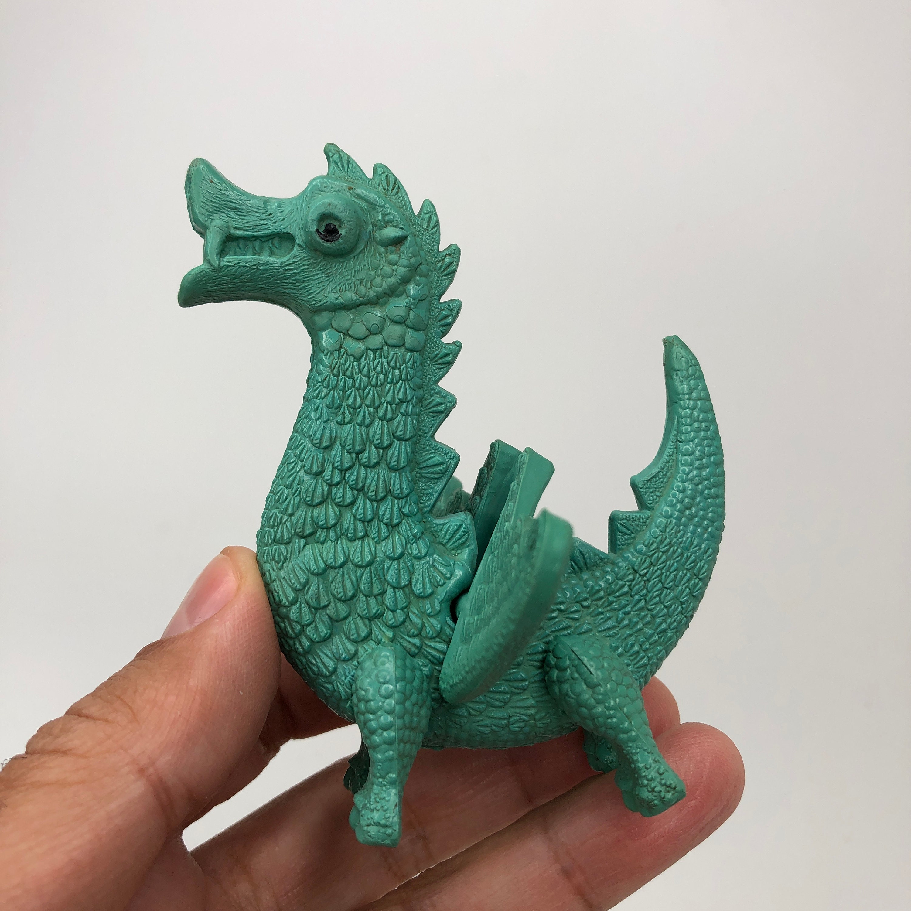 Vintage Dragon Toy, Rubber Dragon, Soviet Toy, Green Dragon, Rare