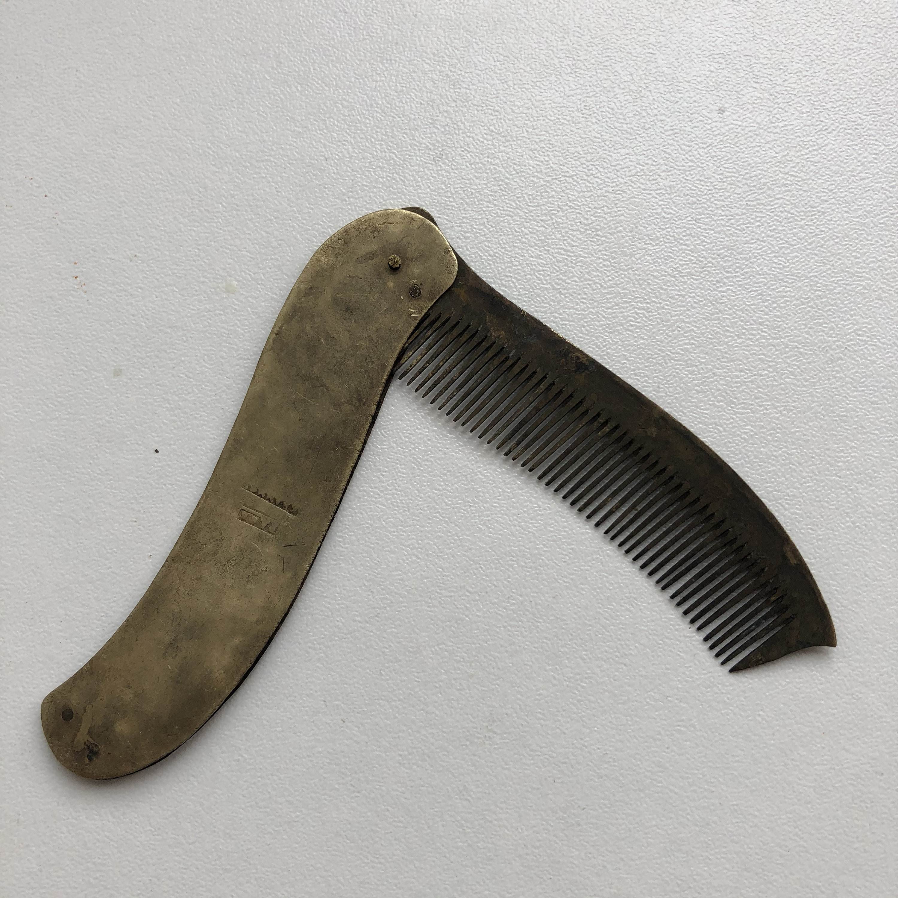Antique Mustache Comb Men's Pocket Comb Bronze Comb Etsy Hong Kong
