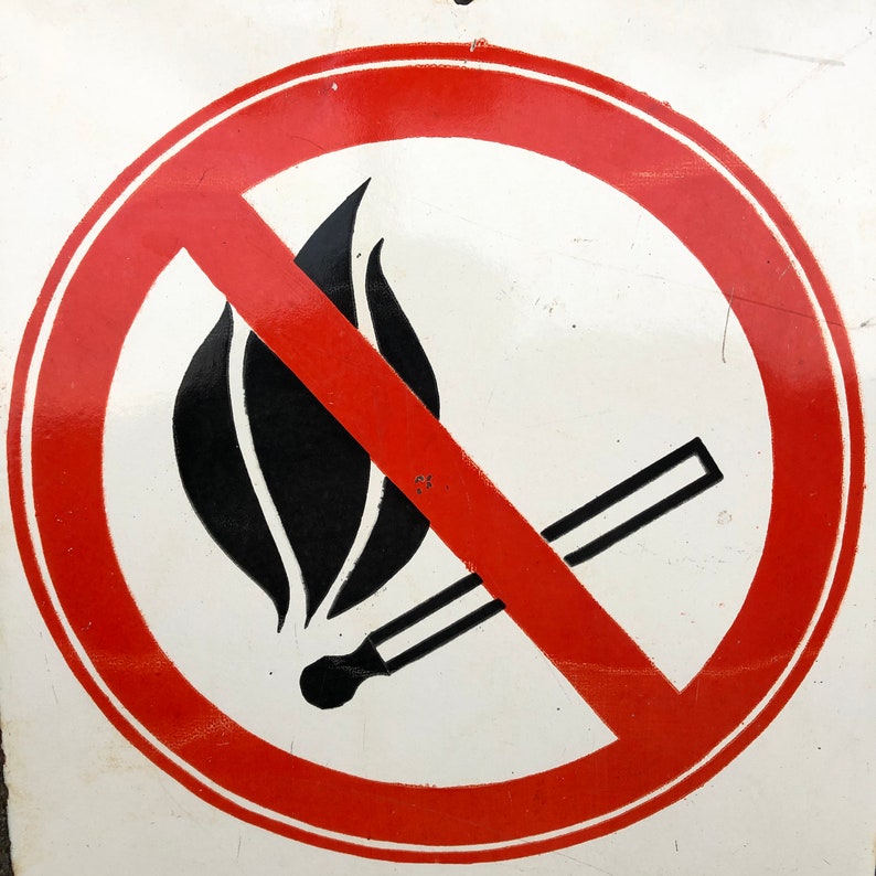 Vintage Enamel Sign Flammable Soviet Sign Warning Sign Etsy