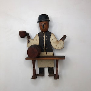 Vintage Beer Decor, Old Advertising, Beer Salesman Figurine, Bar Decor, Wall Decor, Advertising Collectible, Rustic Style, Vintage Gift