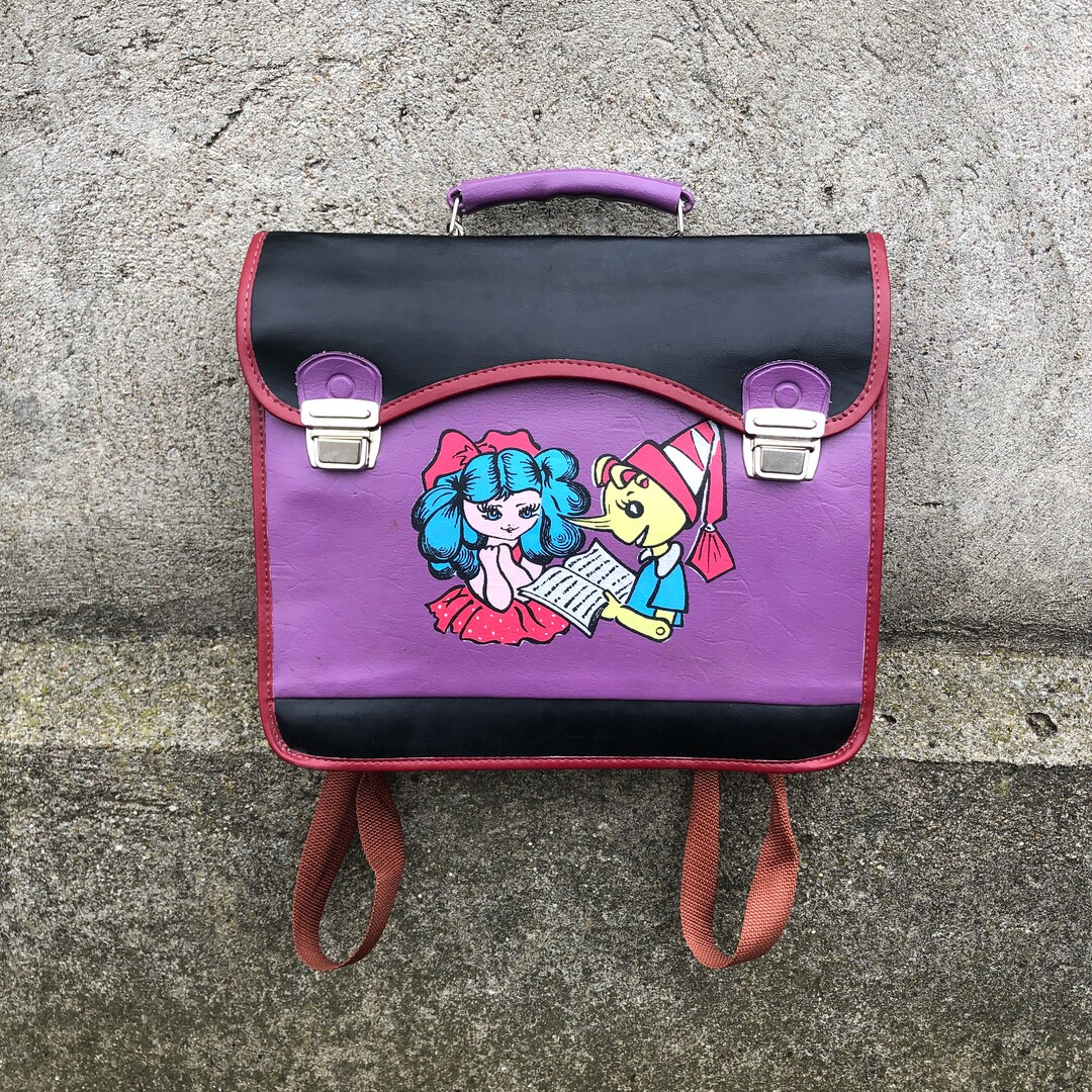 Vintage School Bag, Soviet Rare Bag, Pinocchio, Colored School Bag, Book Bag, USSR School, Retro