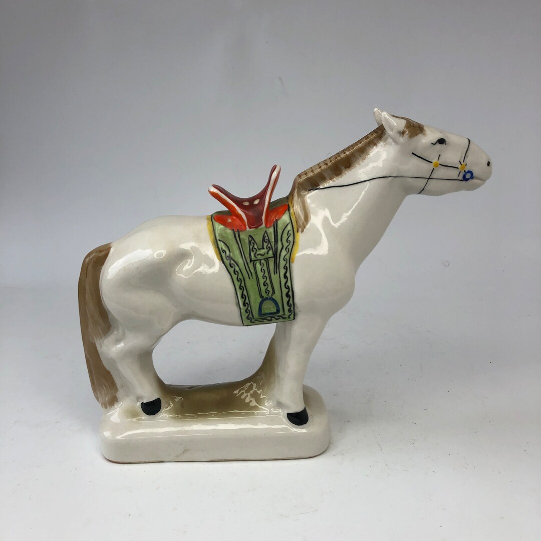 Vintage Porcelain Figurine Porcelain Horse Mongolian Etsy