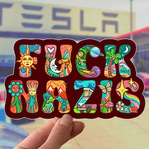 BUMPERSTICKER FCK NZS, fuck nazis // Weerbestendige vinylsticker // Antifa, fascisme en politiek