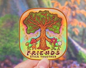 FRIENDS STICK TOGETHER // Weatherproof Outdoor Sticker // Vinyl 3" - Nature, Exploring & Scenery