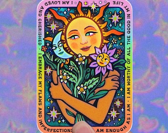 EMBRACE // Vinyl 3" - Strawberries, Flower & Growth, Retro Rainbow art