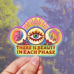 MAANFASE // Weerbestendige buitensticker // Vinyl 3,7" - astrologie, kosmisch, manifesterend