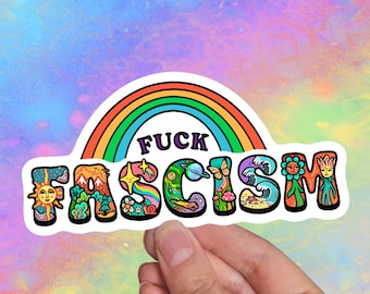 FCK Fascism ANTI FASCISM // Weatherproof Vinyl Sticker //  Resist and protest fuck nazis