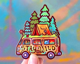 STAY WILD // Wetterfester, Outdoor & Vanlife Aufkleber // Vinyl 3"- Van, Camping und Nomaden