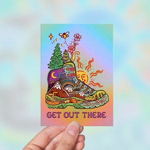 SORTIR // Carte postale, carte de voeux, Alter Card // C6 - Randonnée, nature, botte