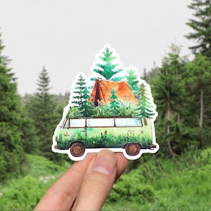 SPRING VAN // Adesivo à prova de intempéries para exteriores e Vanlife // Vinil 3" - Natureza, Camping, Green Kombi