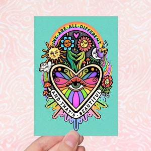 La differenza è bella // Cartolina, biglietto di auguri, biglietto d'altare, San Valentino // C6 - Motivazionale, Uguaglianza, Diversità