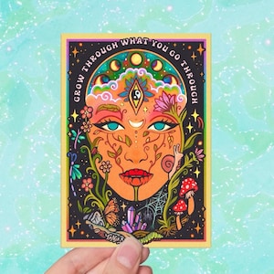 Grow Through // Carte postale, carte de voeux, Alter Card, Saint-Valentin // C6 - Motivation, nature, magie