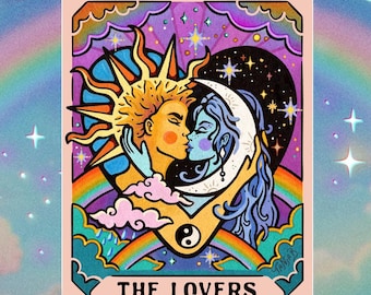 THE LOVERS // Weatherproof Outdoor Sticker // Vinyl 3" - Tarot, Cosmic, Love