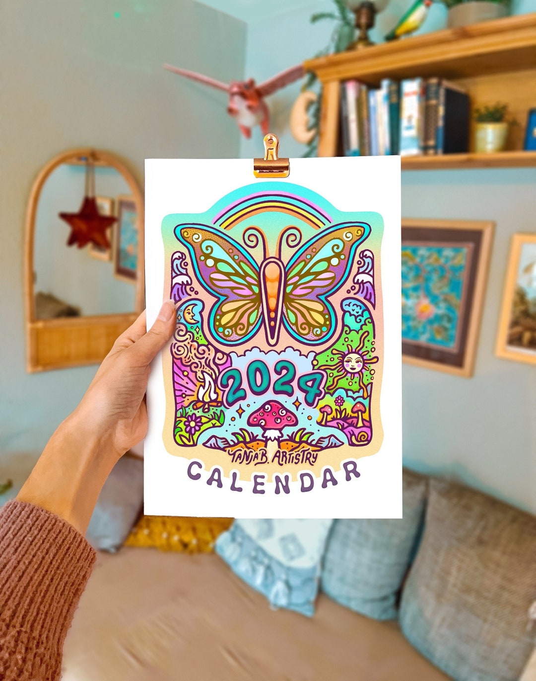 Printable Calendar 2024 // Artsy, Trippy, Hippie, Magic Etsy