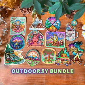 HIKING MAKES Me HAPPY // Weatherproof Outdoor Sticker // Vinyl 4 Nature, Exploring & Scenery Outdoorsy BUNDLE