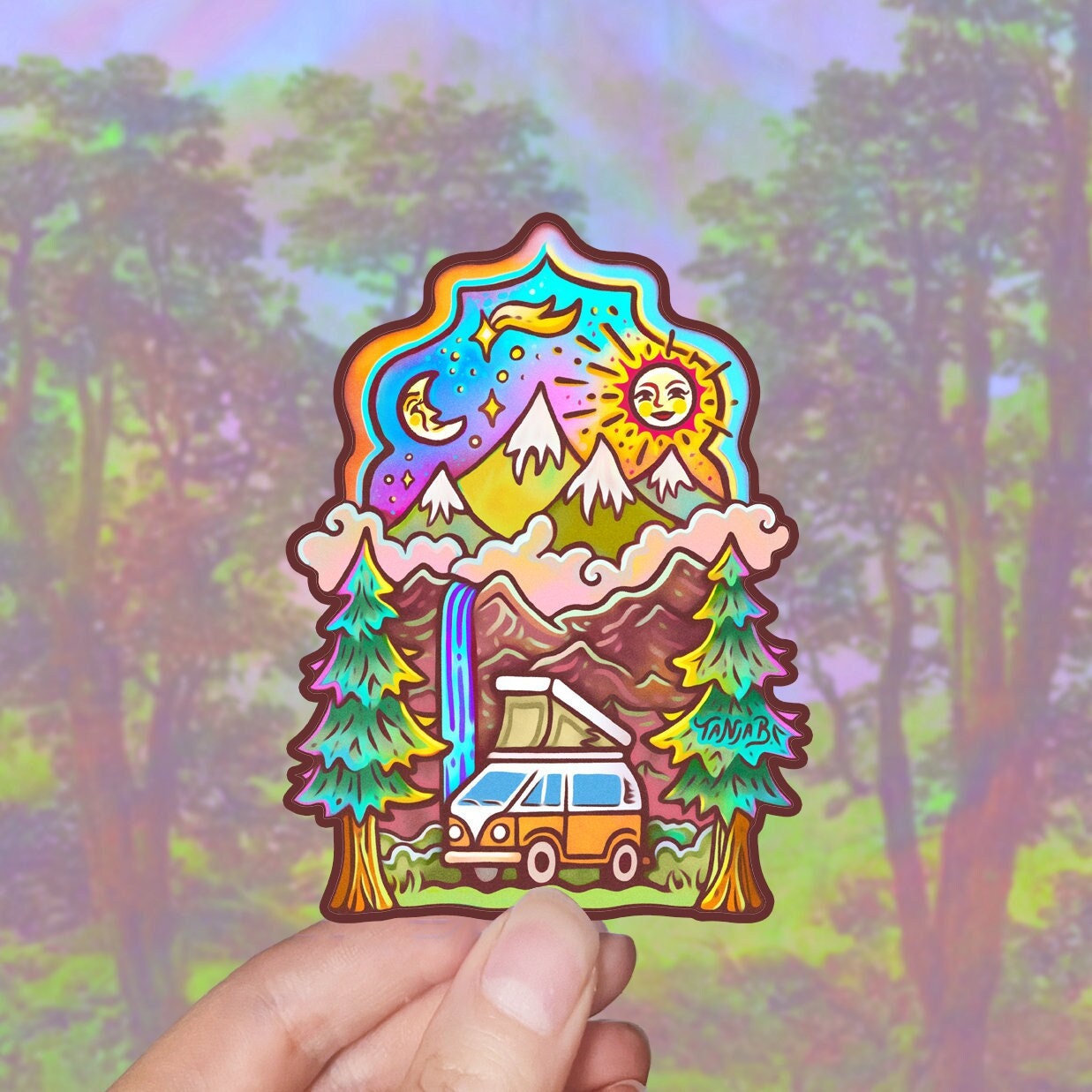 GLORY OF NATURE // Weatherproof Outdoor & Vanlife Sticker // Vinyl 4" - Trippy, Van, Hippie