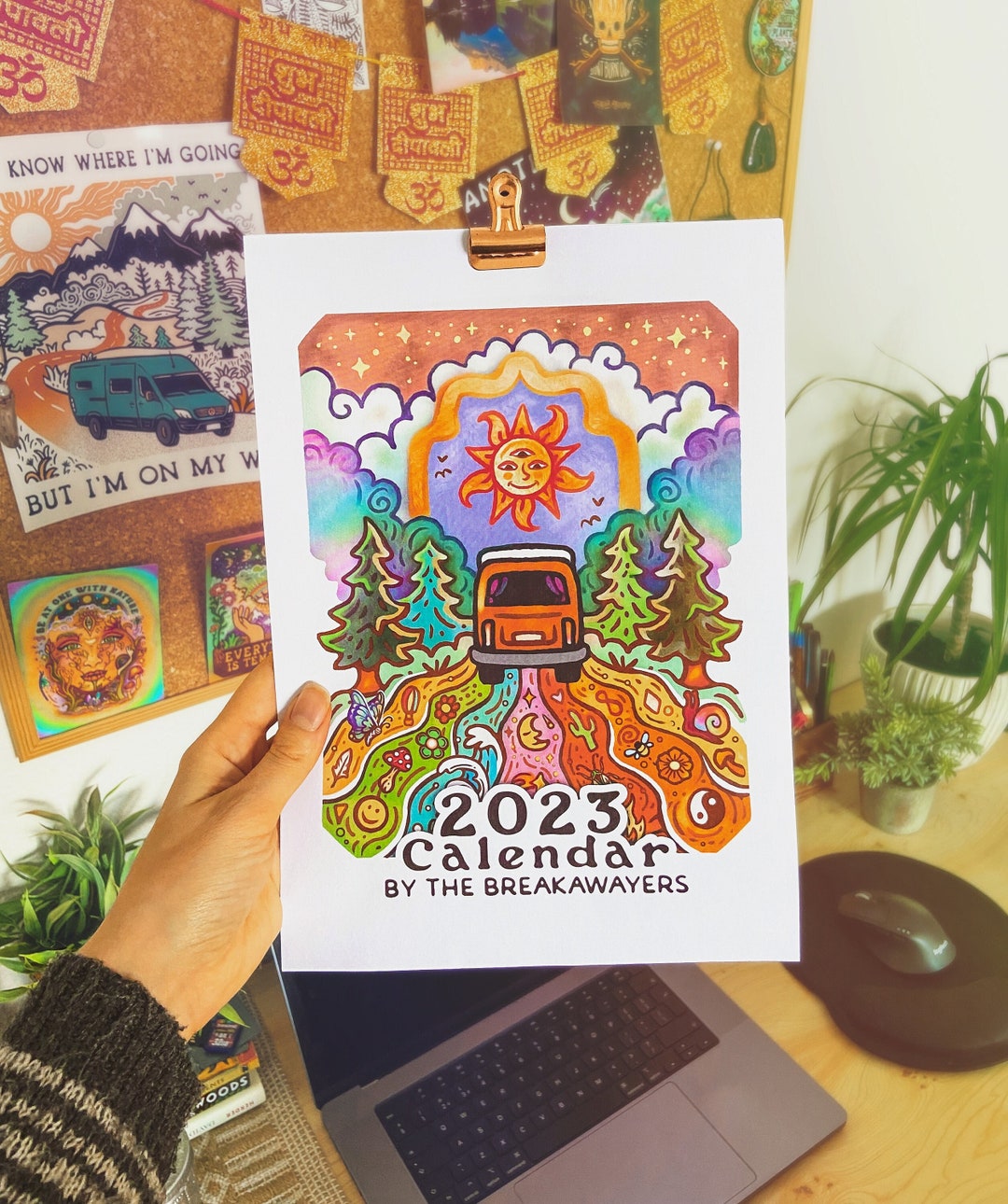 Printable DIY Calendar 2023 With Trippy Hippie and Witchy Etsy