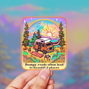 BUMPY ROADS // Weatherproof Outdoor & Vanlife Sticker // Vinyl 3" - Journey, adventure, van life