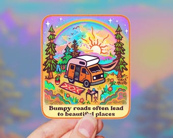 BUMPY ROADS // Weatherproof Outdoor & Vanlife Sticker // Vinyl 3" - Journey, adventure, van life