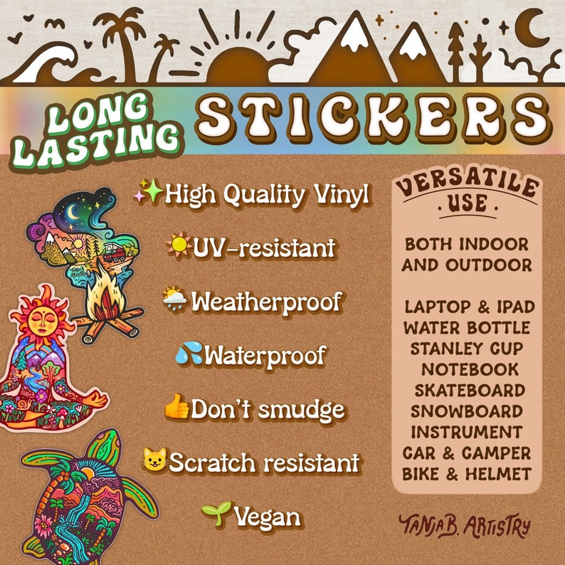 STOKED // Weatherproof Outdoor Sticker // Vinyl 4 Nature, Exploring & Scenery image 4