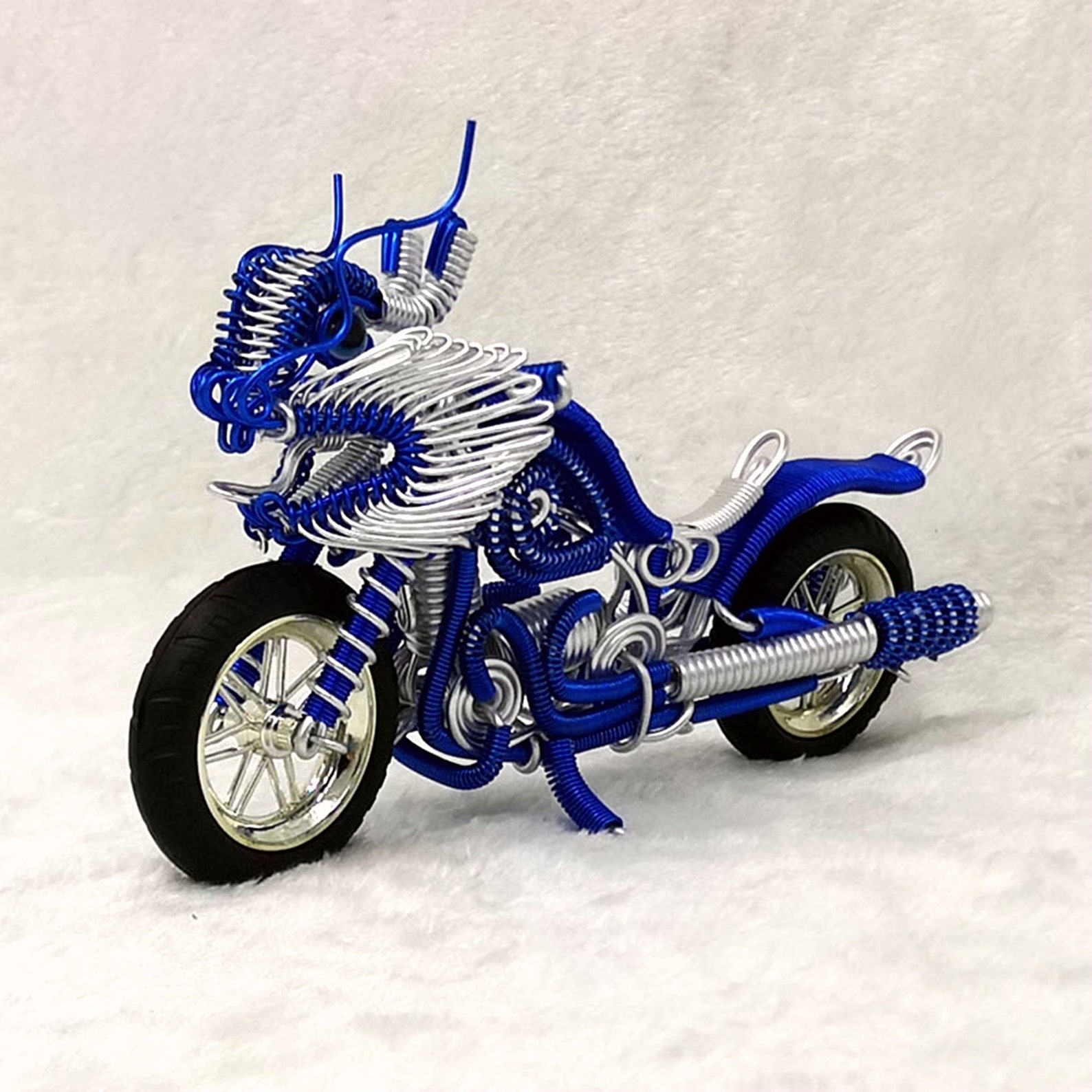 Modern Metal Motorcycle Figurines Ornament Wire Art Etsy