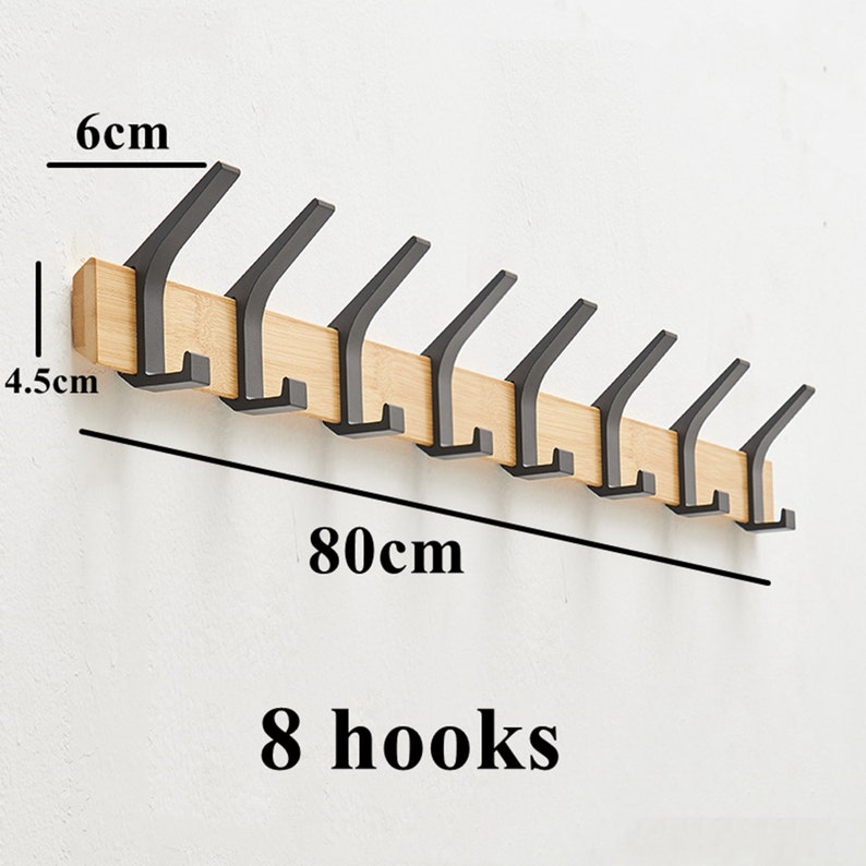 Mid Century Modern Wood Coat Hanger Wall Mount Entryway Coat Etsy