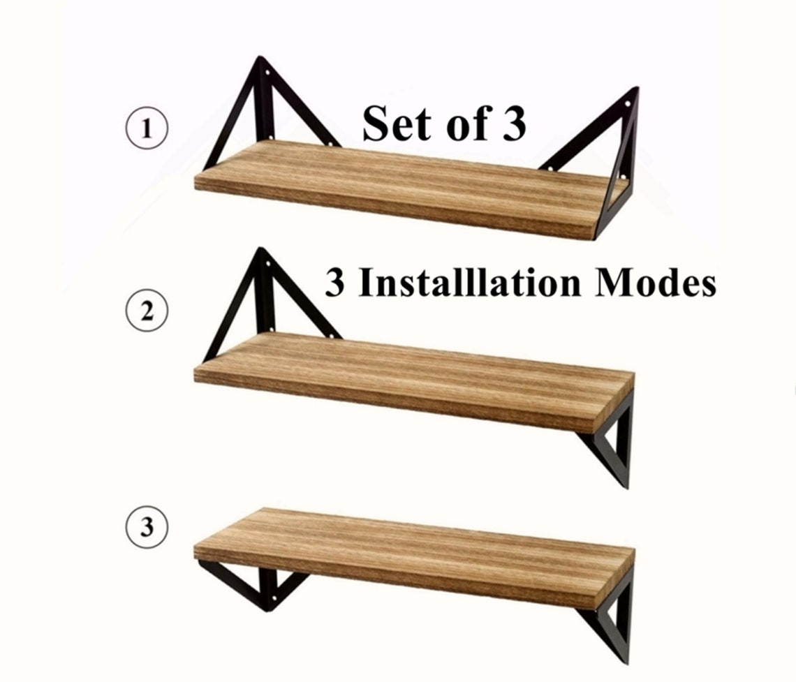 Floating Shelves Wall Mounted Rustic Wood Wall shelf Etsy