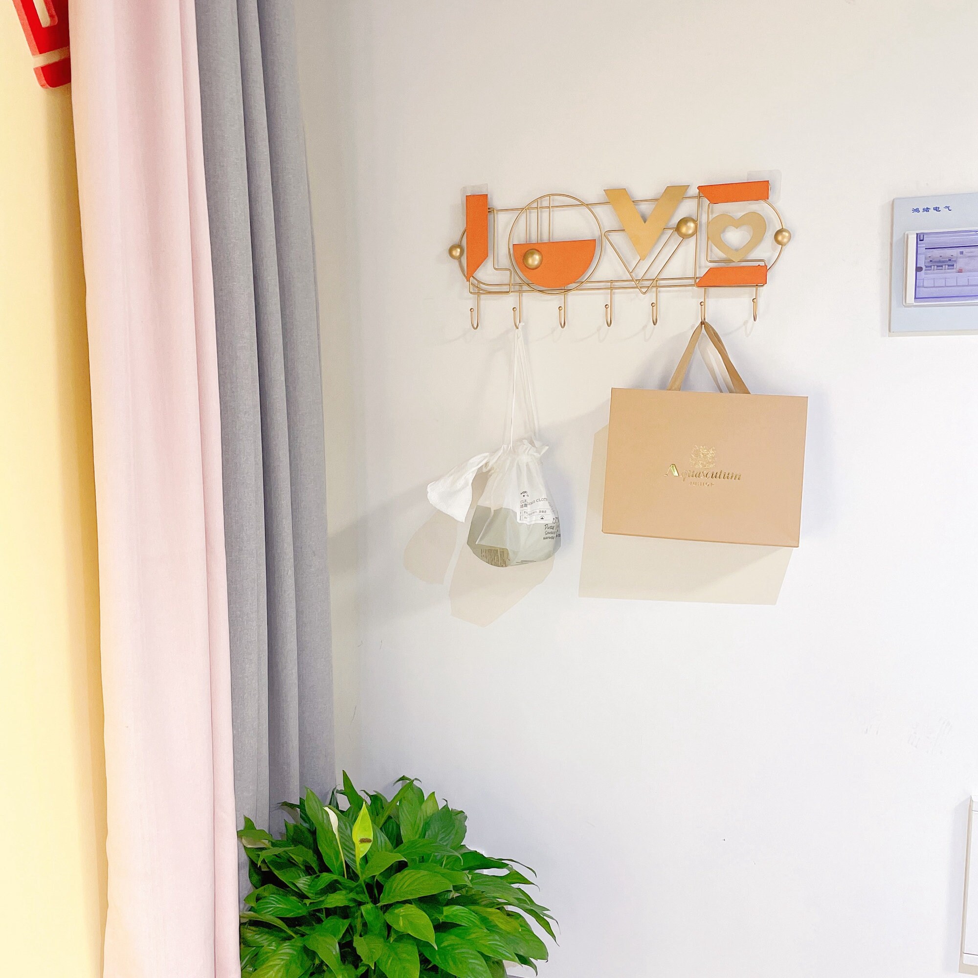 Rustic Coat Hanger Wall Mount Golden Retro Entryway Wall Coat Etsy