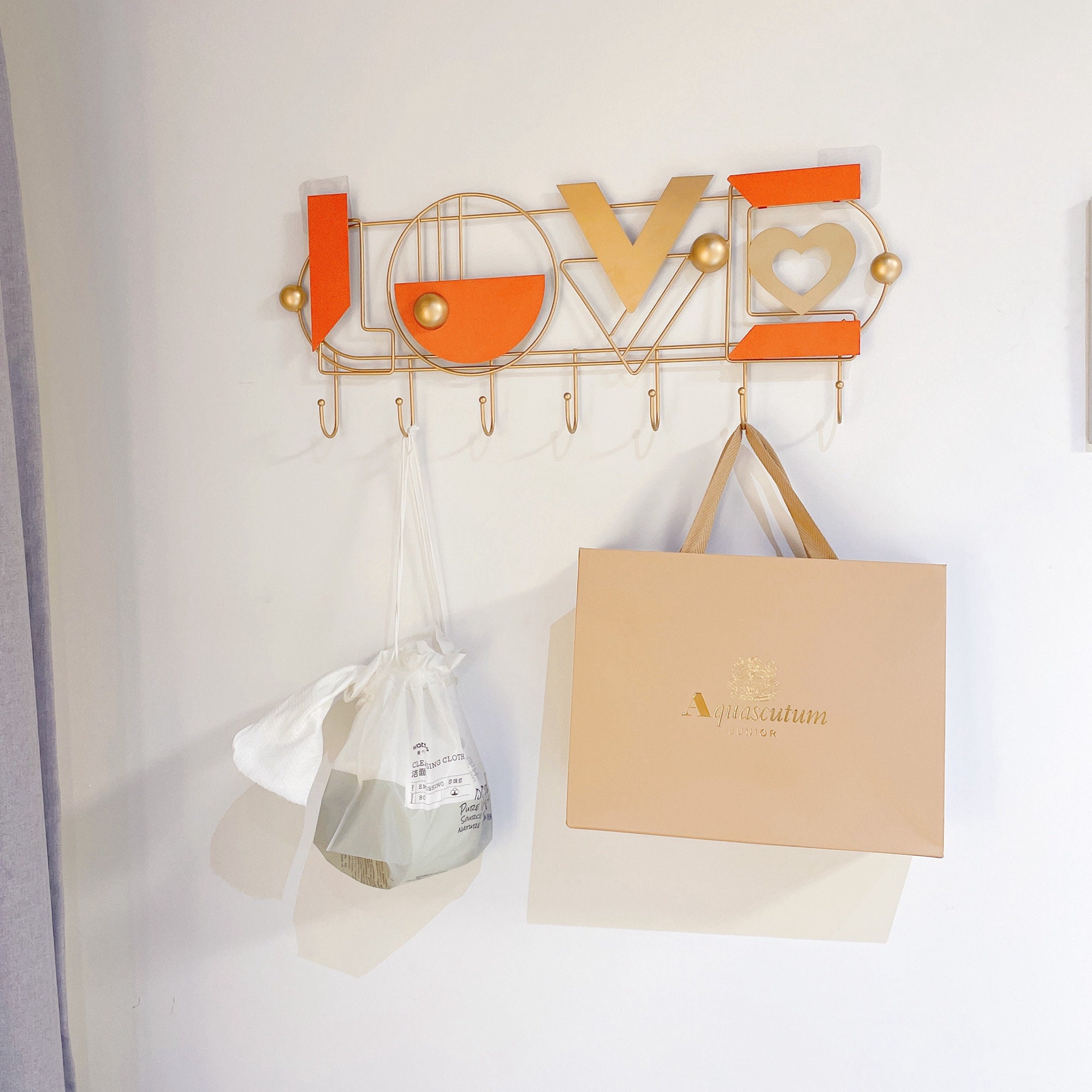 Rustic Coat Hanger Wall Mount Golden Retro Entryway Wall Coat Etsy