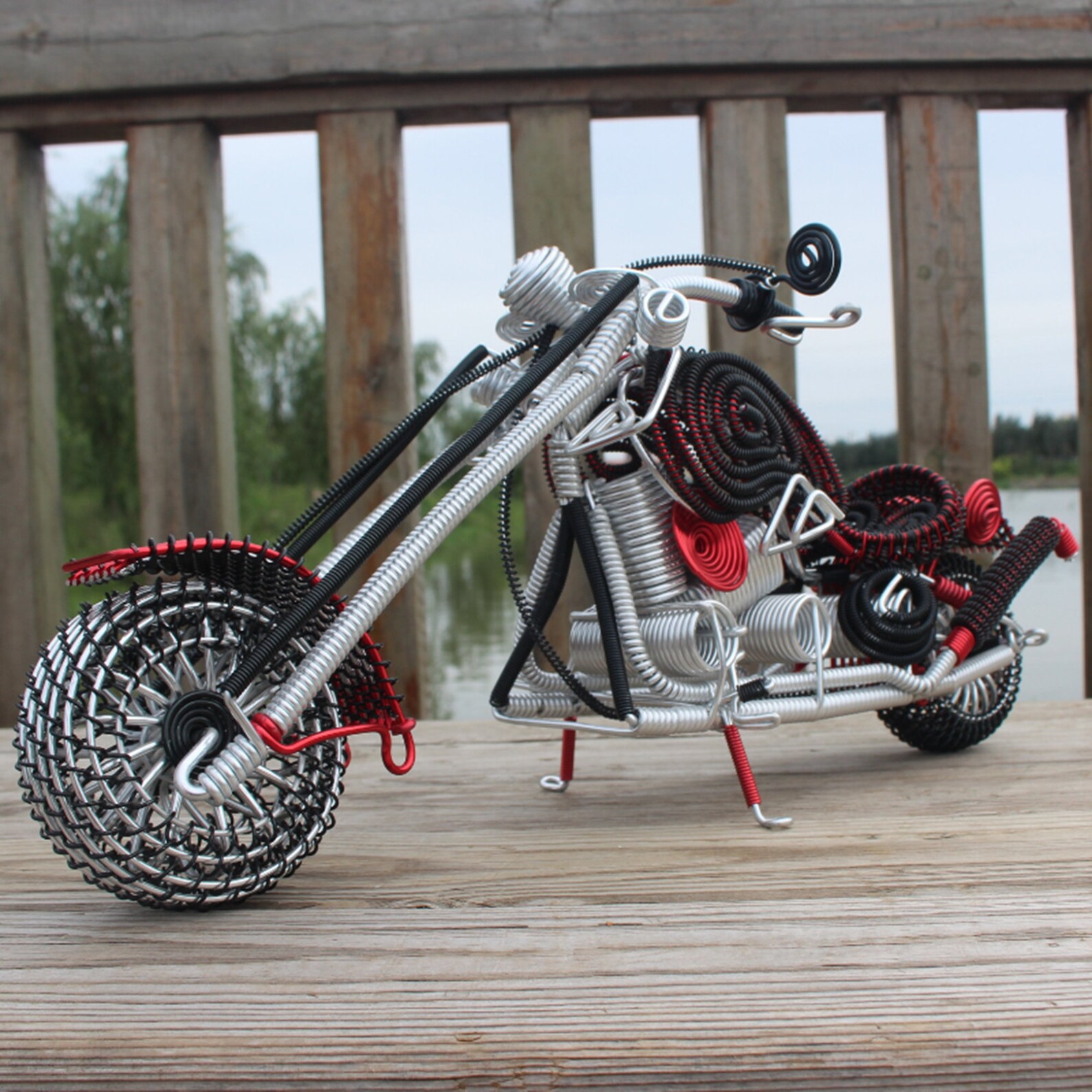 Metal motorcycle statue sculpture decor Modern motorcycle Etsy