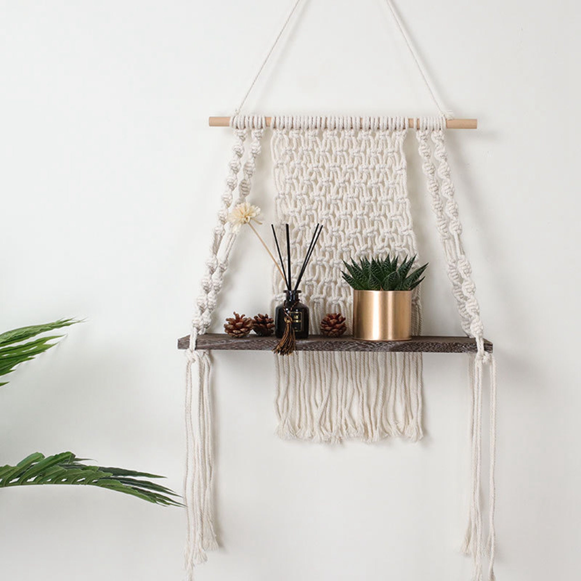 Macrame wall shelf Macrame hanging shelf Macrame hanging Etsy