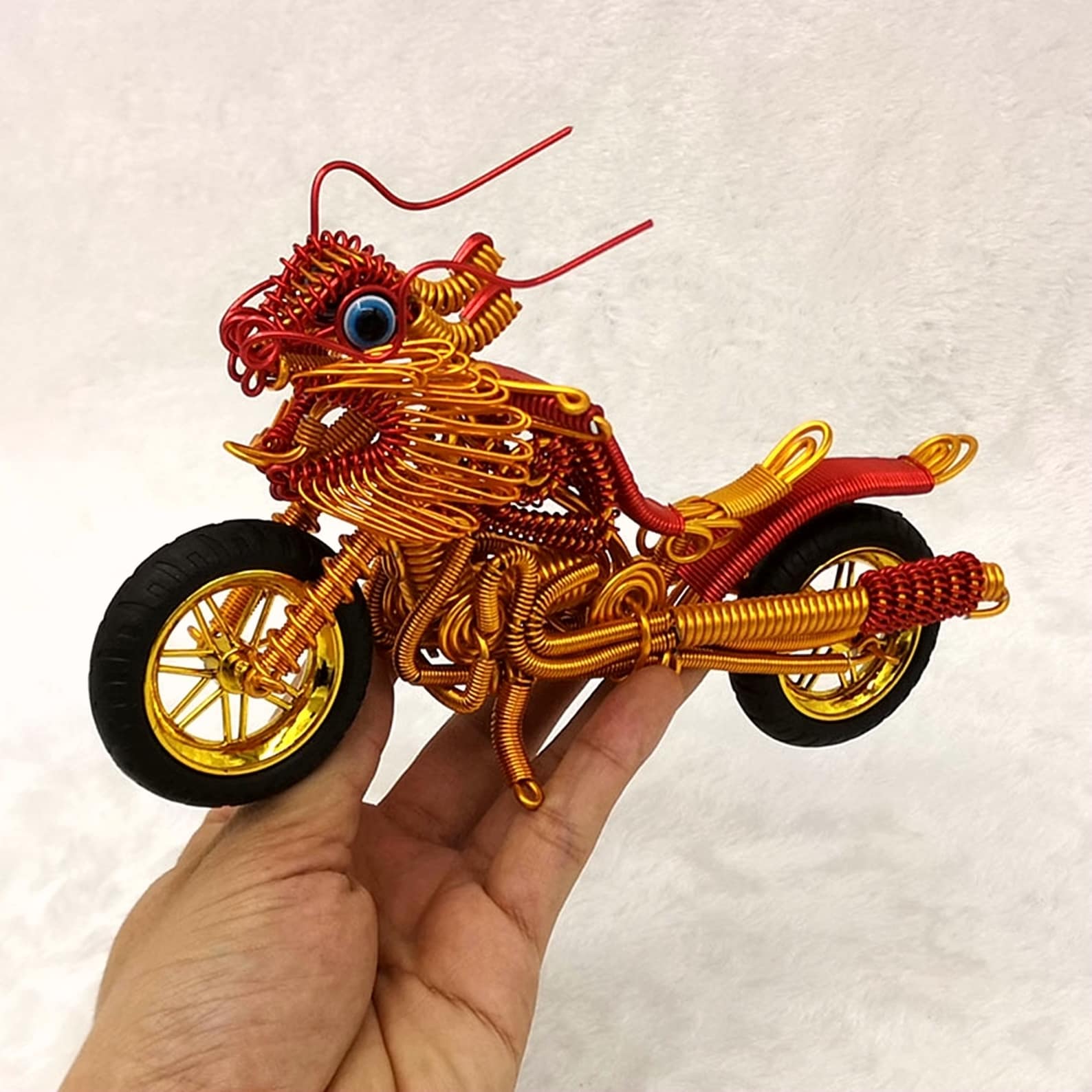 Modern Metal Motorcycle Figurines Ornament Wire Art Etsy
