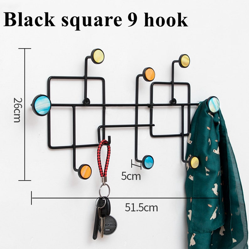 Rustic Metal Coat Rack Wall Mount Black Retro Entryway Coat Etsy UK