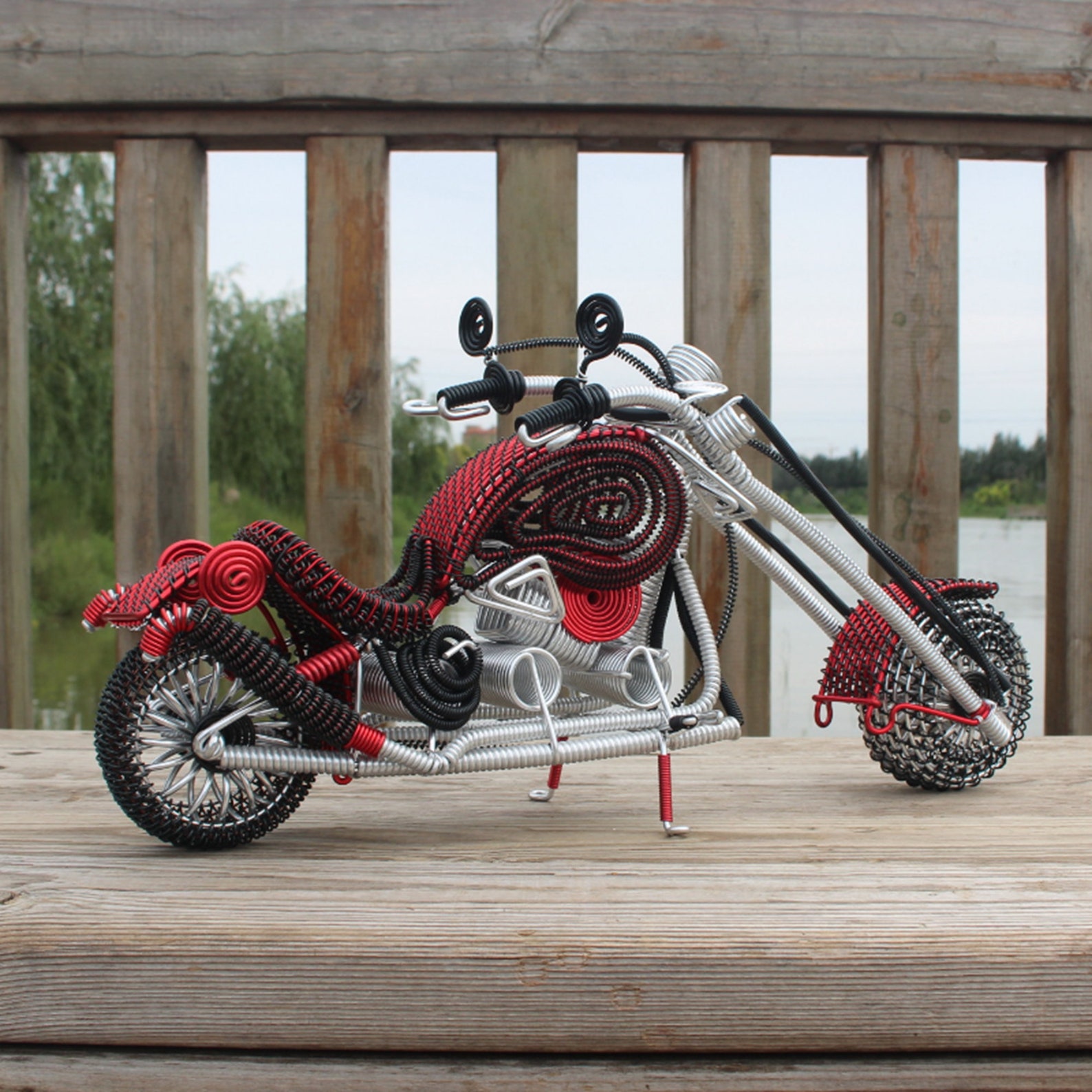 Metal motorcycle statue sculpture decor Modern motorcycle Etsy