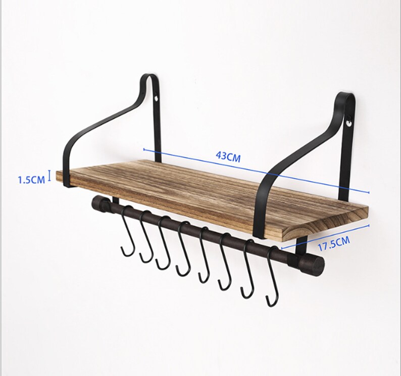 floating wall shelf with towel bar